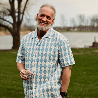 Men's 100% Cotton Button-Up Shirt – Lightweight Relaxed Fit with Coconut Buttons - The Elevated Hippie