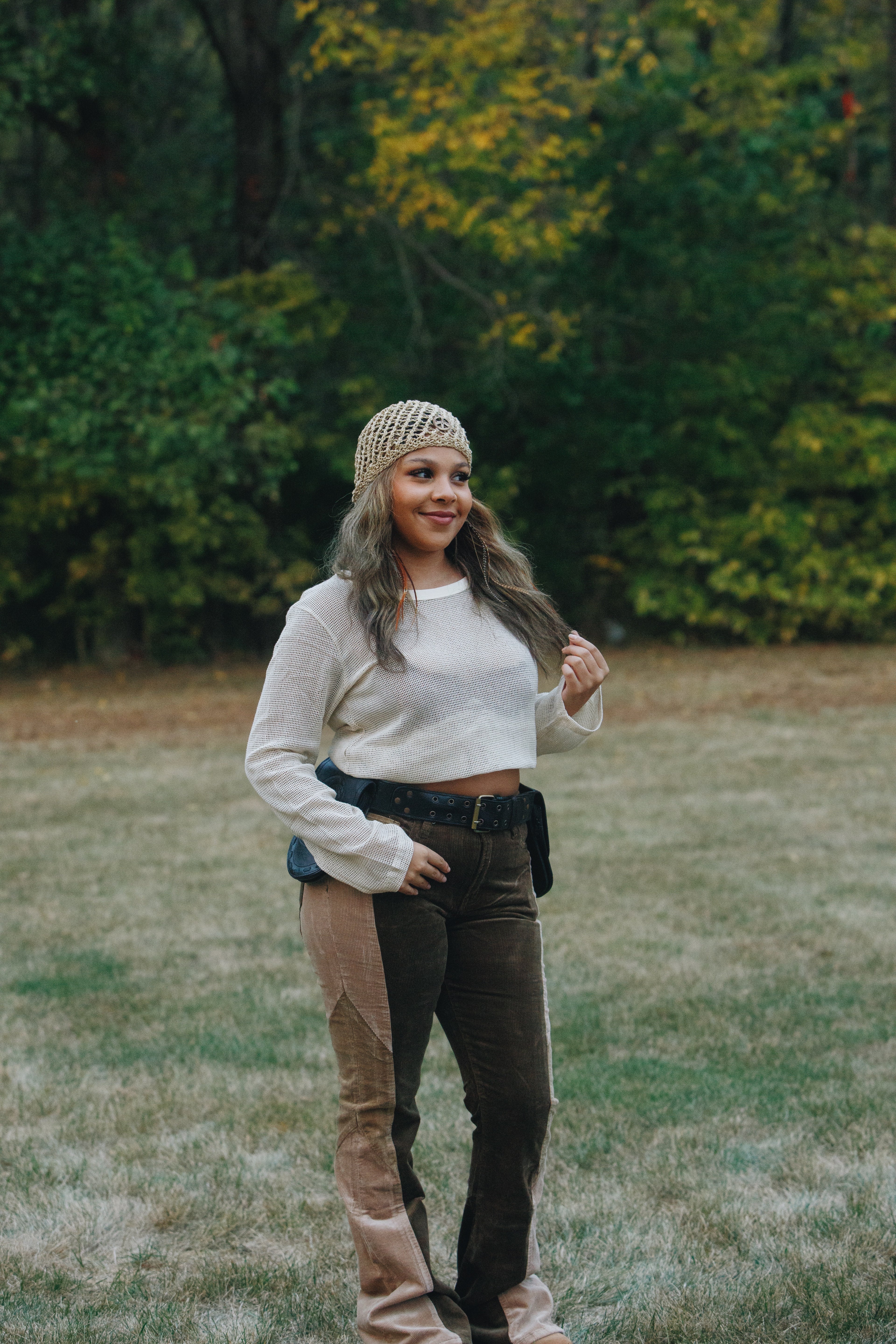 HIGH RISE FLARE CORDUROY with BLOCKING DETAIL - The Elevated Hippie