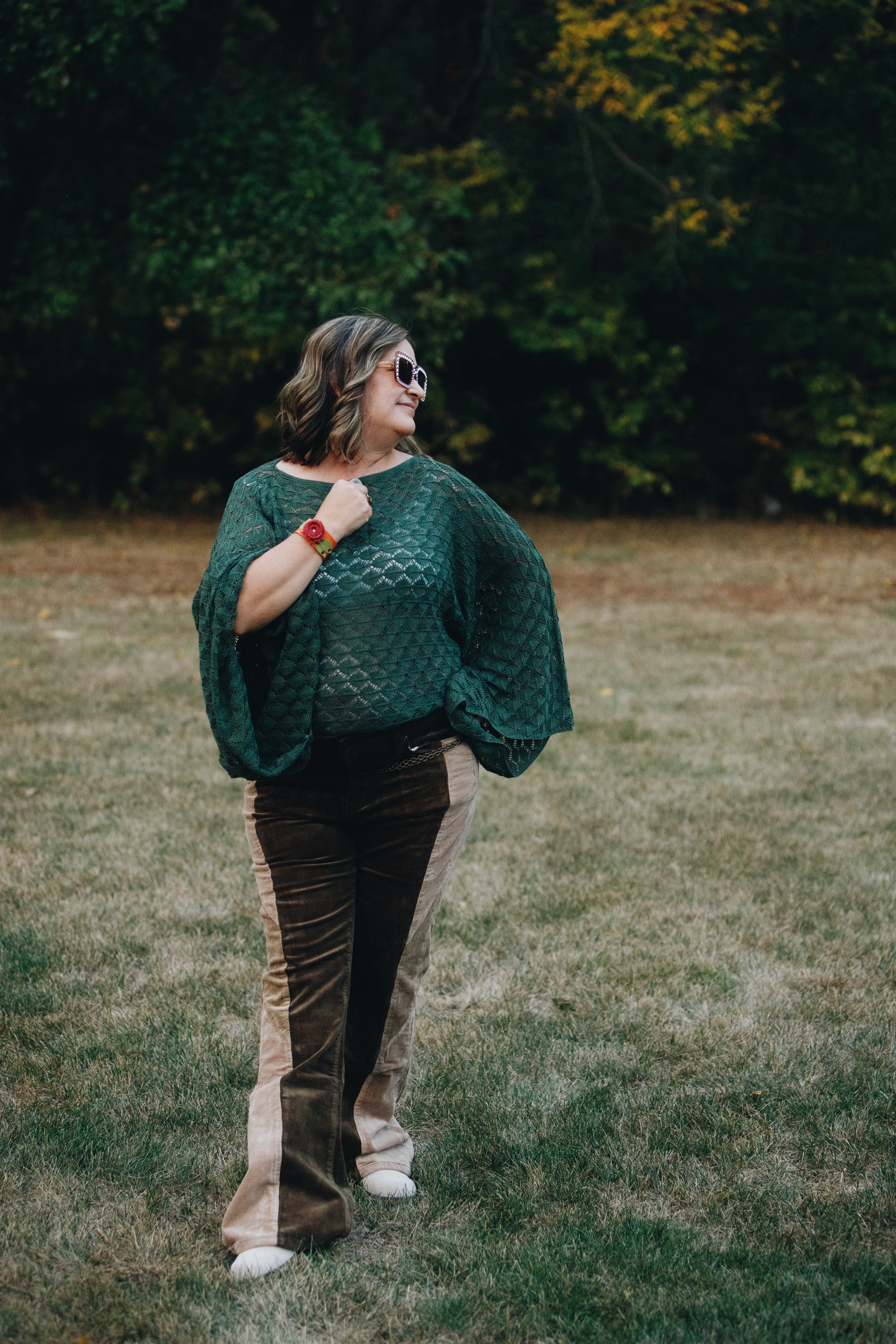 HIGH RISE FLARE CORDUROY with BLOCKING DETAIL - The Elevated Hippie