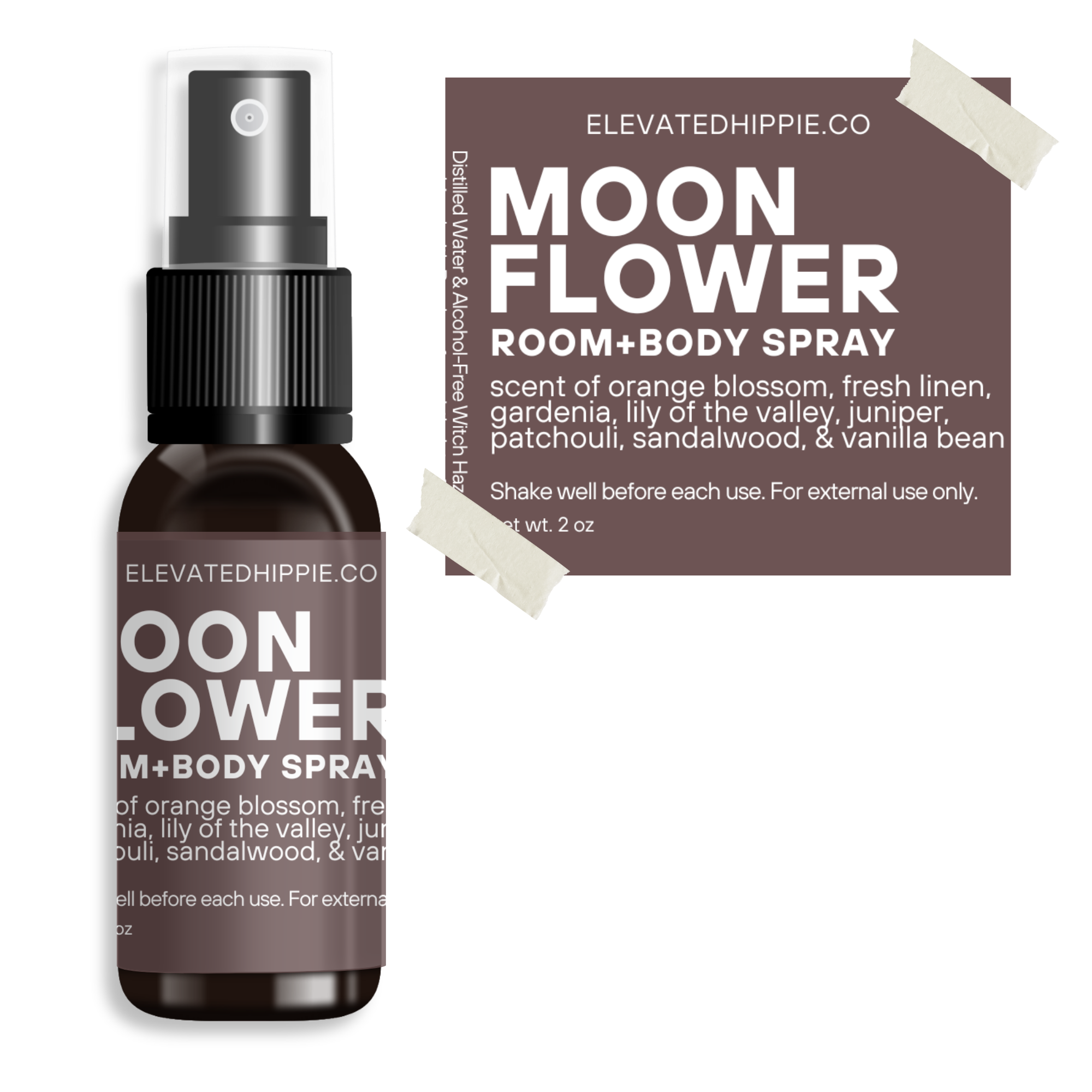 Moon Flower Room + Body Spray – Orange Blossom, Gardenia & Sandalwood boho clothing, festival outfit, hippie style apparel | Elevated Hippie