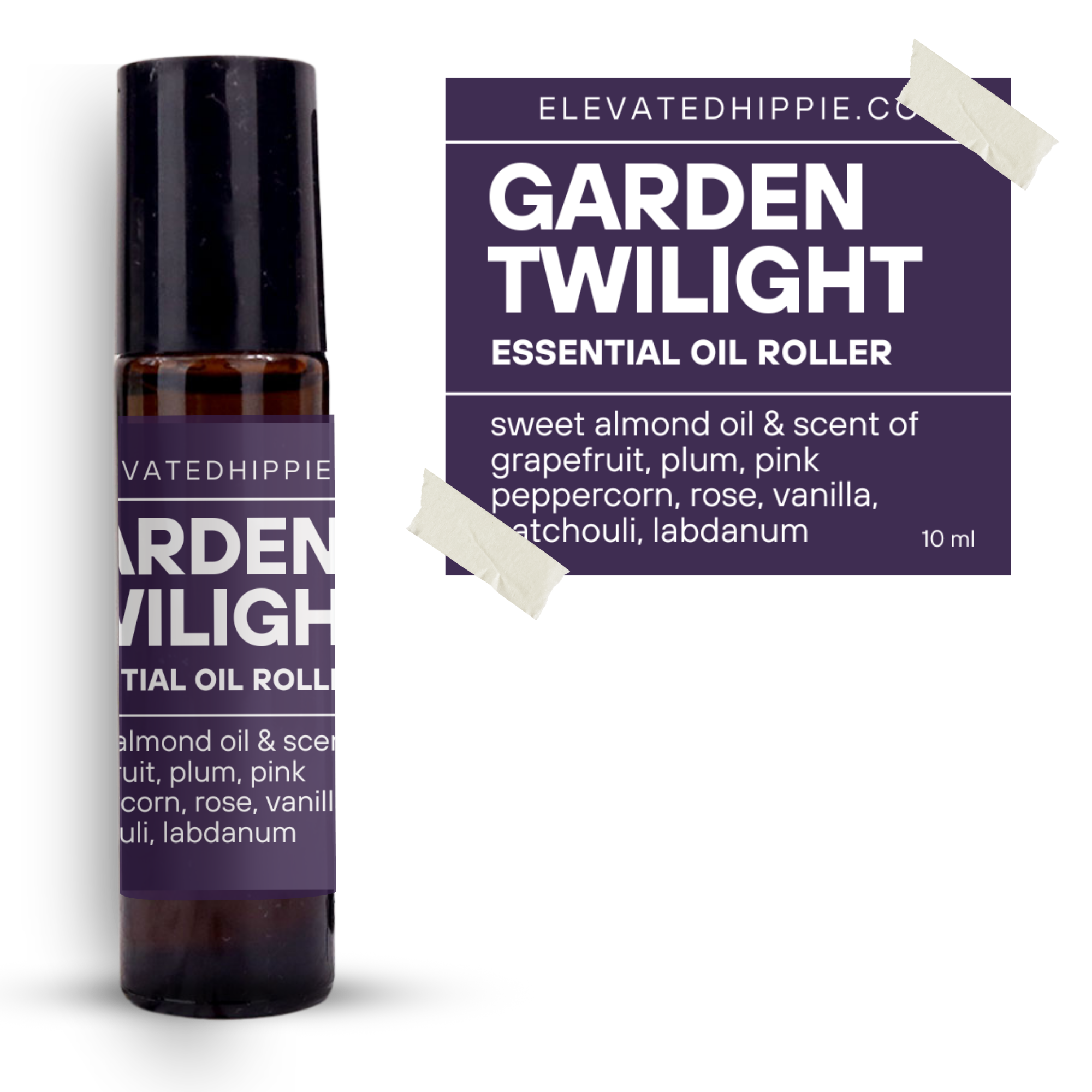 Garden Twilight Essential Oil Roller – Grapefruit, Rose, Vanilla & Patchouli (10ml) boho clothing, festival outfit, hippie style apparel | Elevated Hippie