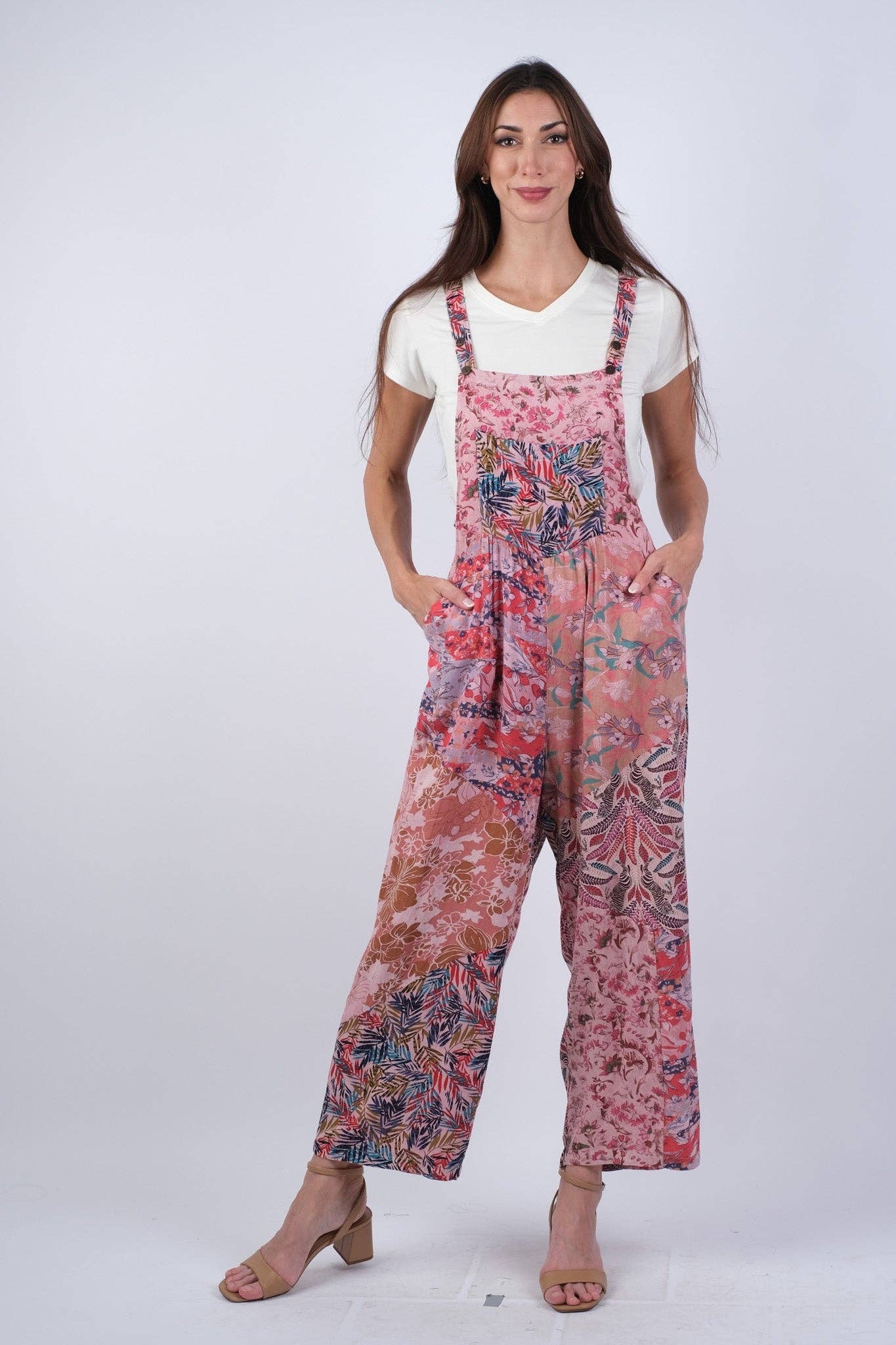 Floral Pink Hippie Overalls - The Elevated Hippie