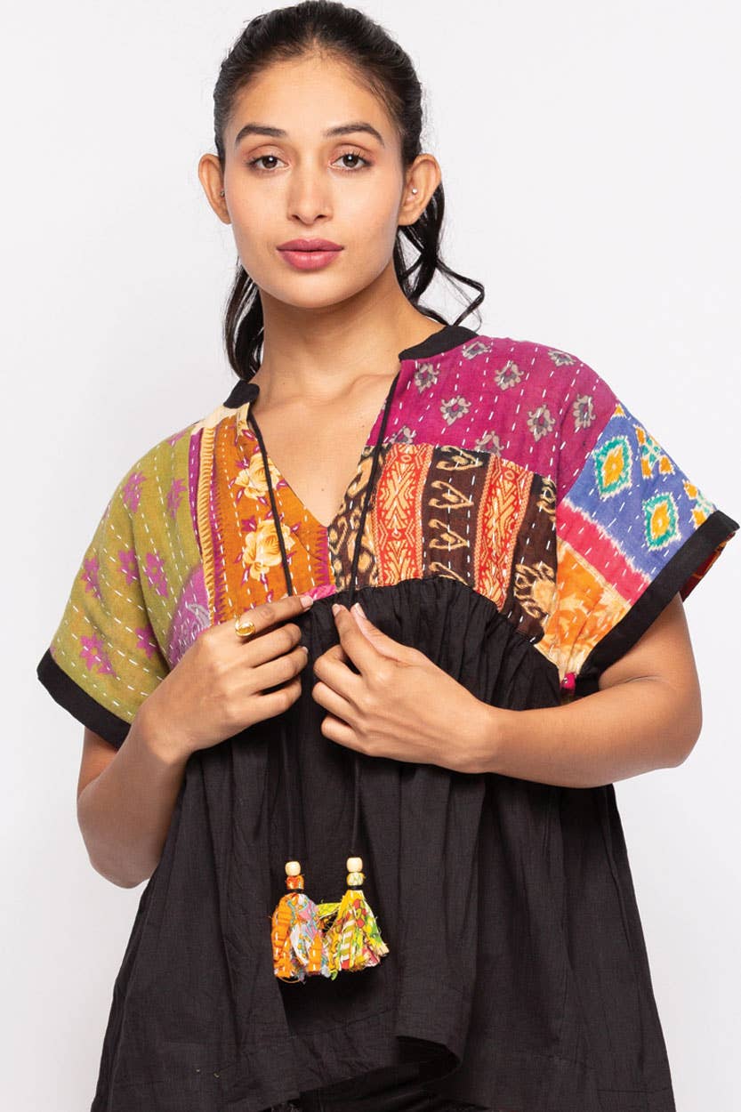 Cotton Kantha Tunic Top - The Elevated Hippie