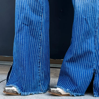 Take Sides Pinstripe Jeans – Bold, Flattering & Full of Boho Edge - The Elevated Hippie