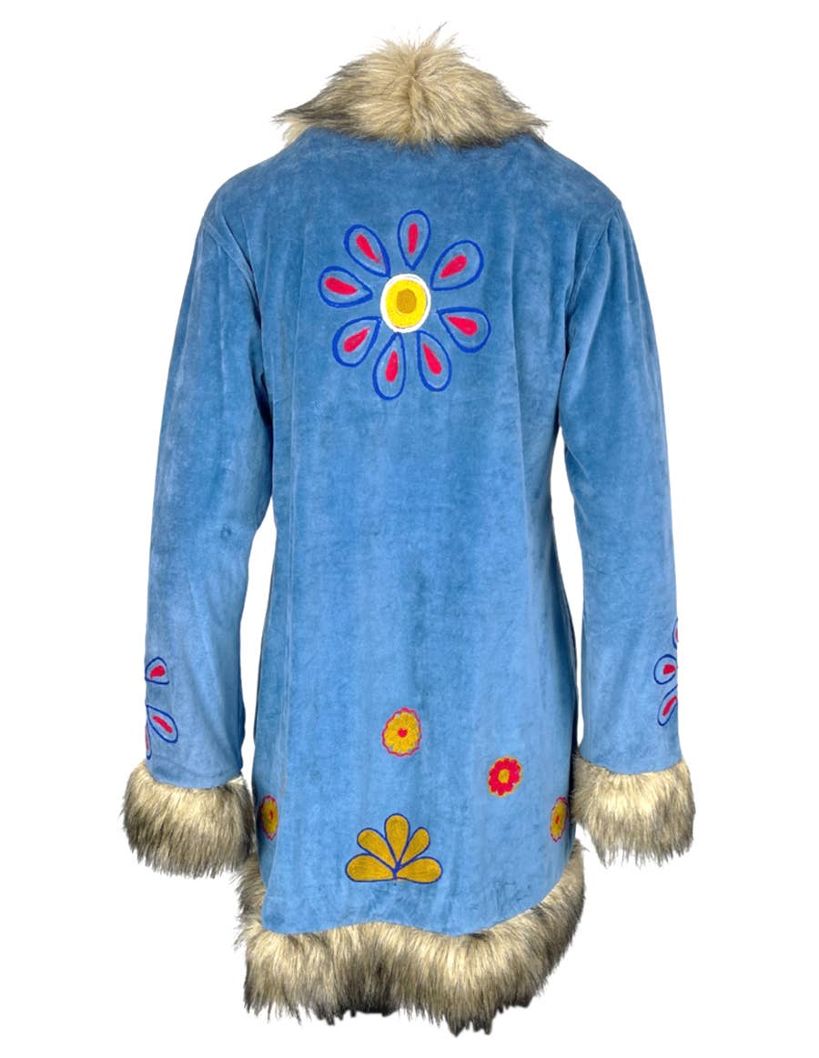 Boho Bloom Faux Fur Penny Lane Trim Jacket - The Elevated Hippie