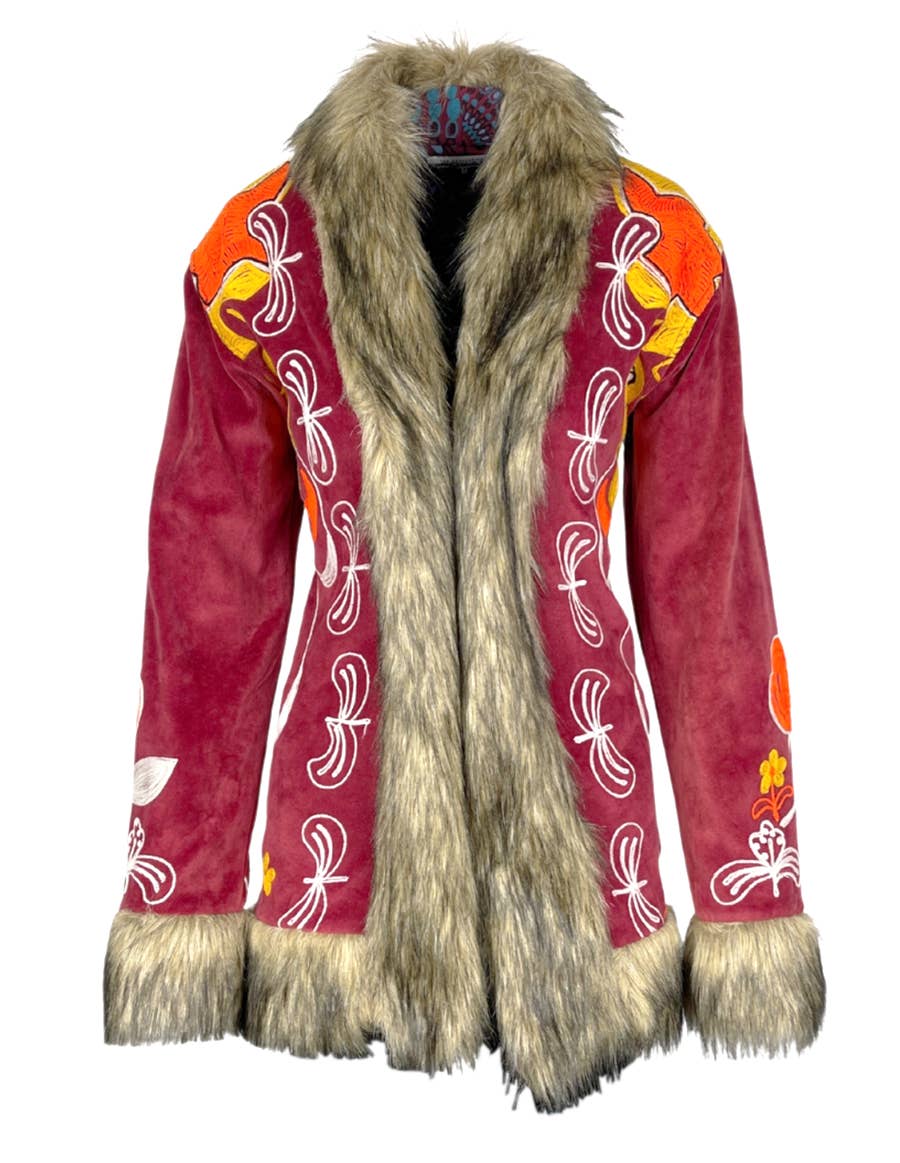 Velvet Ember Penny Lane Boho Faux Fur Jacket - The Elevated Hippie