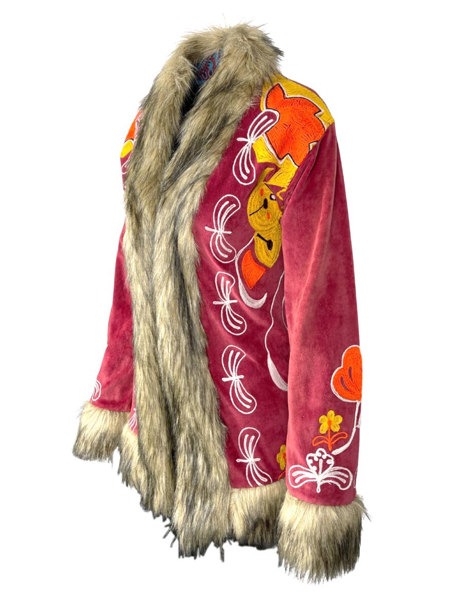 Velvet Ember Penny Lane Boho Faux Fur Jacket - The Elevated Hippie