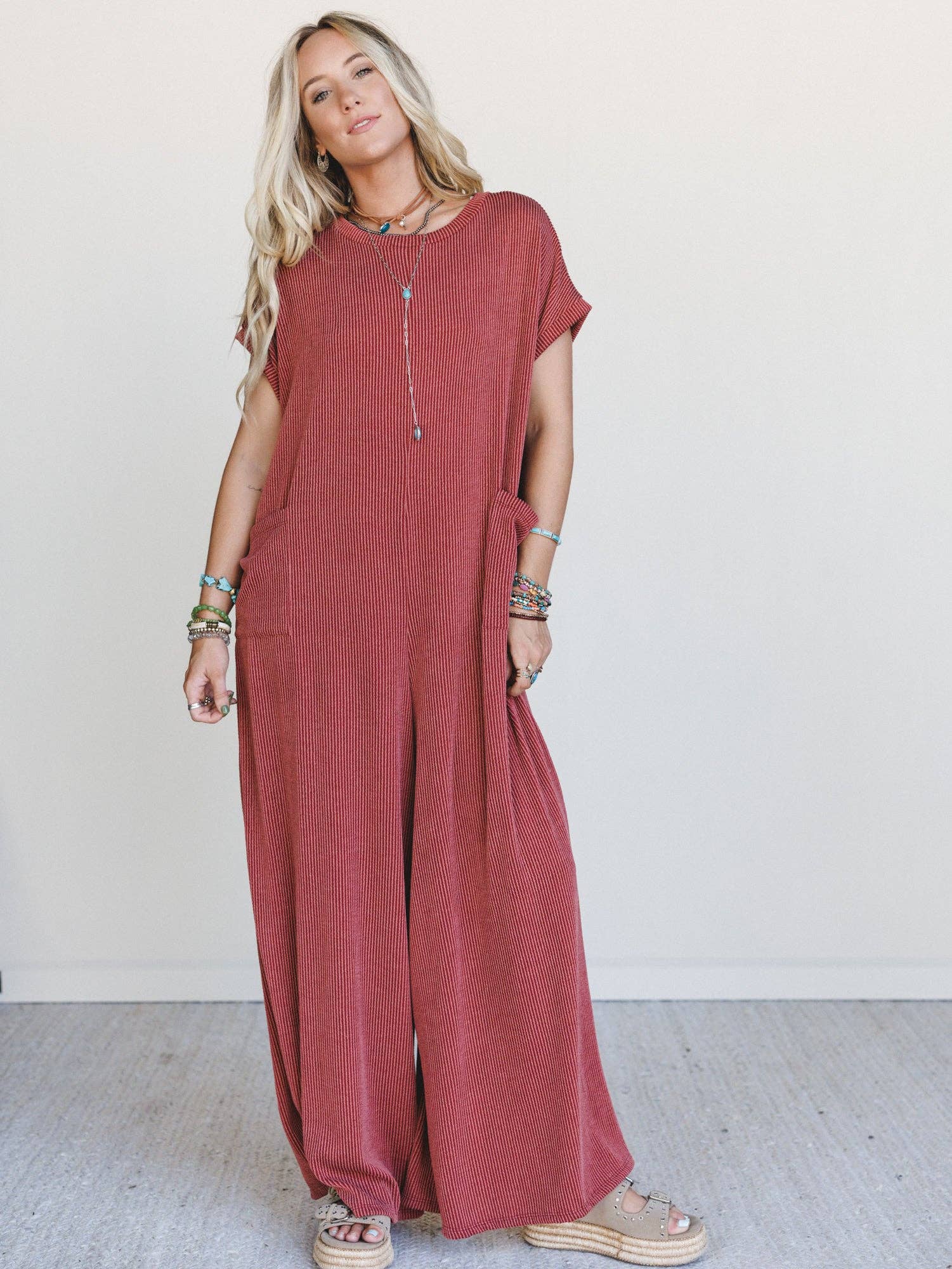 Moon Glow Jumpsuit - Rust - The Elevated Hippie