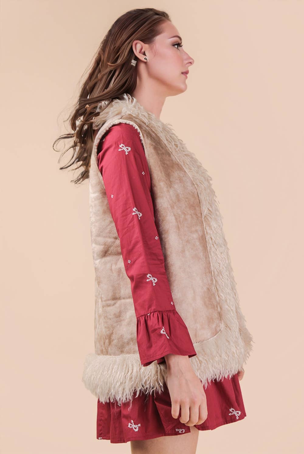 Sherpa Suede Boho Vest W/ Faux Fur - The Elevated Hippie