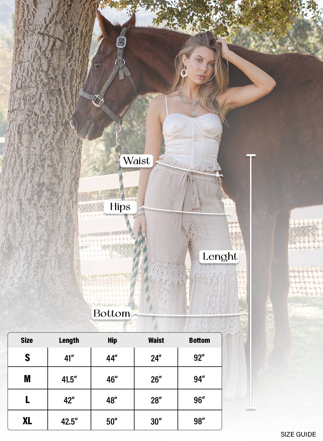 Desert Dream Cloud Pant Tiered Lace & Net Trims - The Elevated Hippie