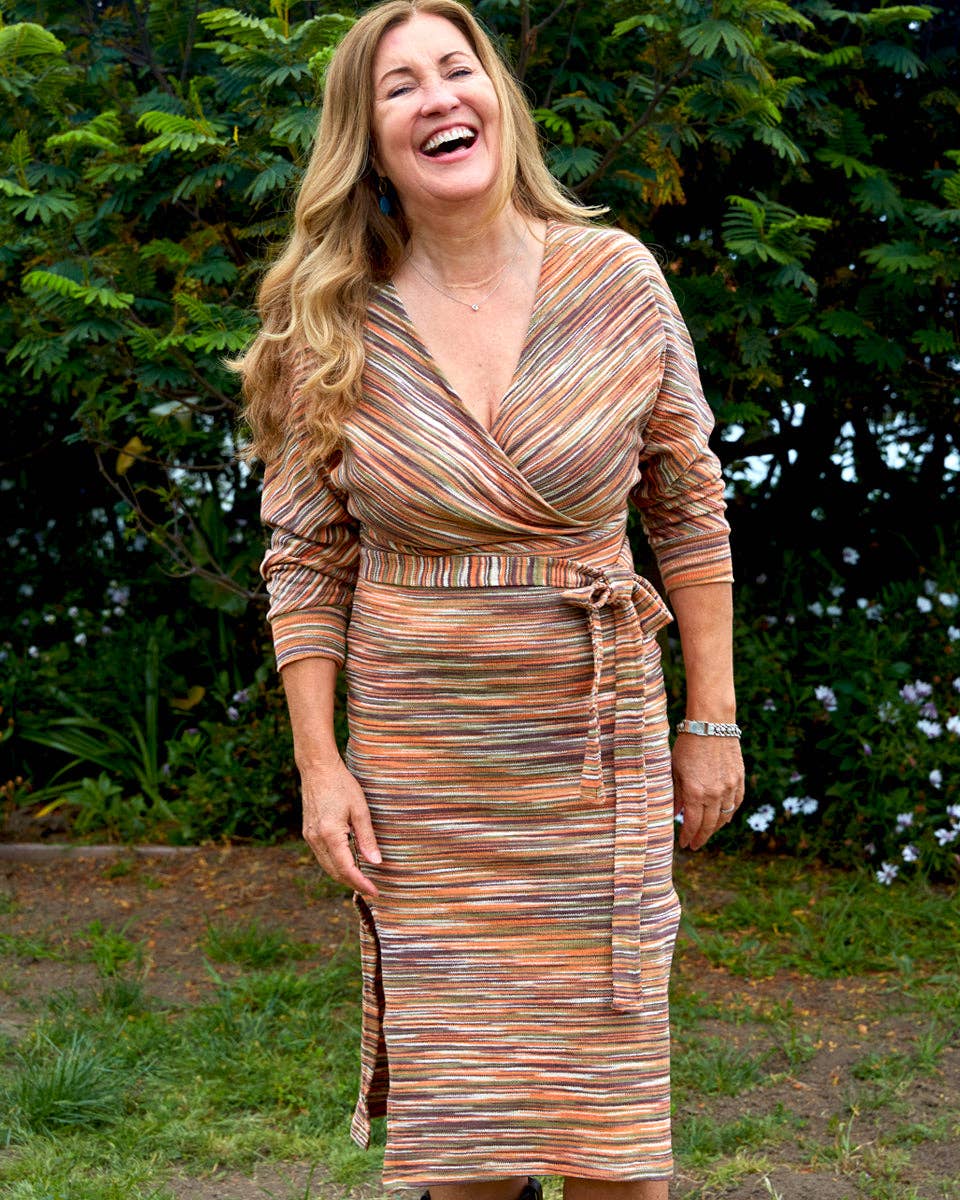 Cotton Knit V-Neck Dress - The Elevated Hippie