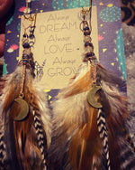 She's A Babe Moon Crystal Feather Boho Festival Earrings