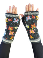 Boho Wool Fingerless Gloves - The Elevated Hippie