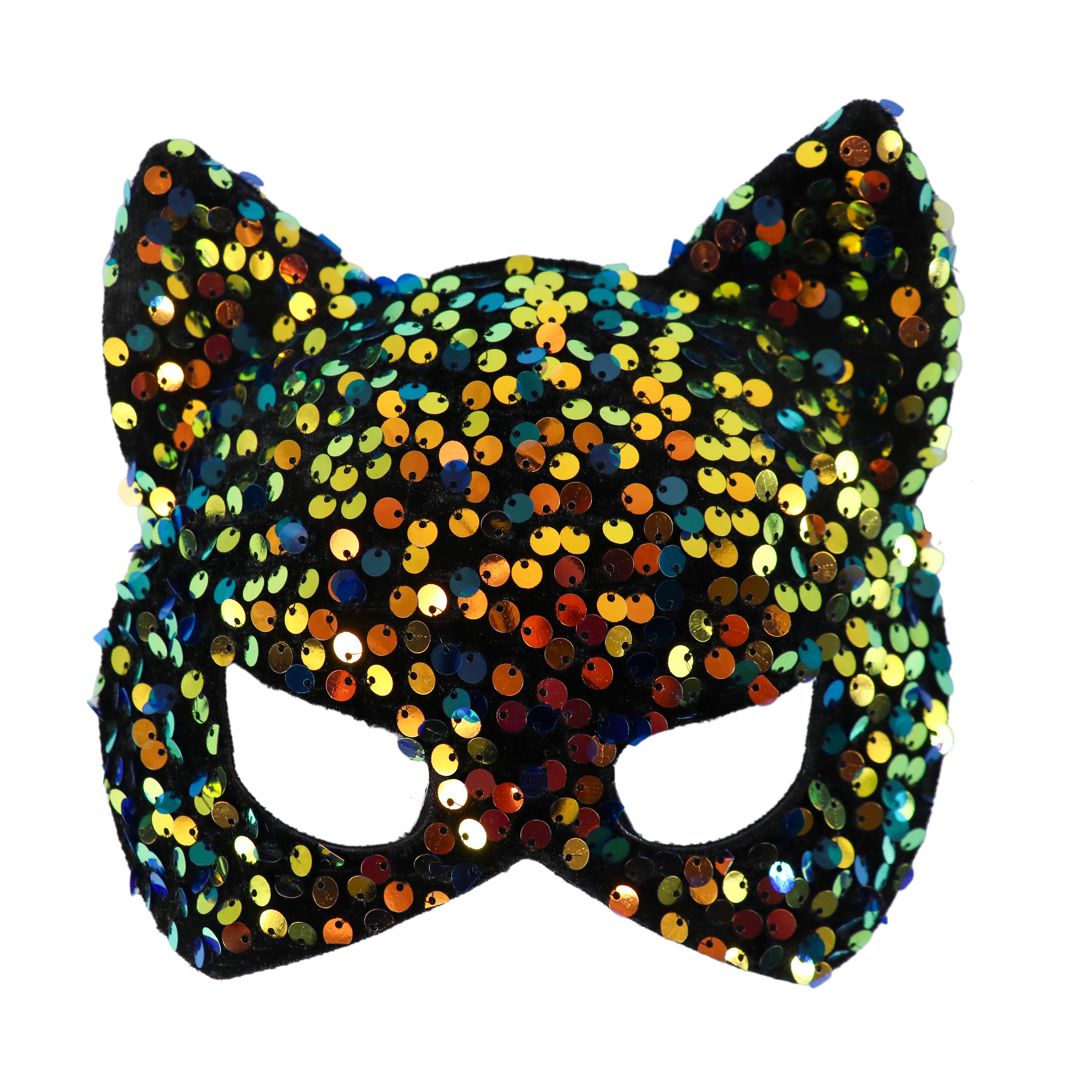 CAT SEQUINS MASK boho clothing, festival outfit, hippie style apparel | Elevated Hippie