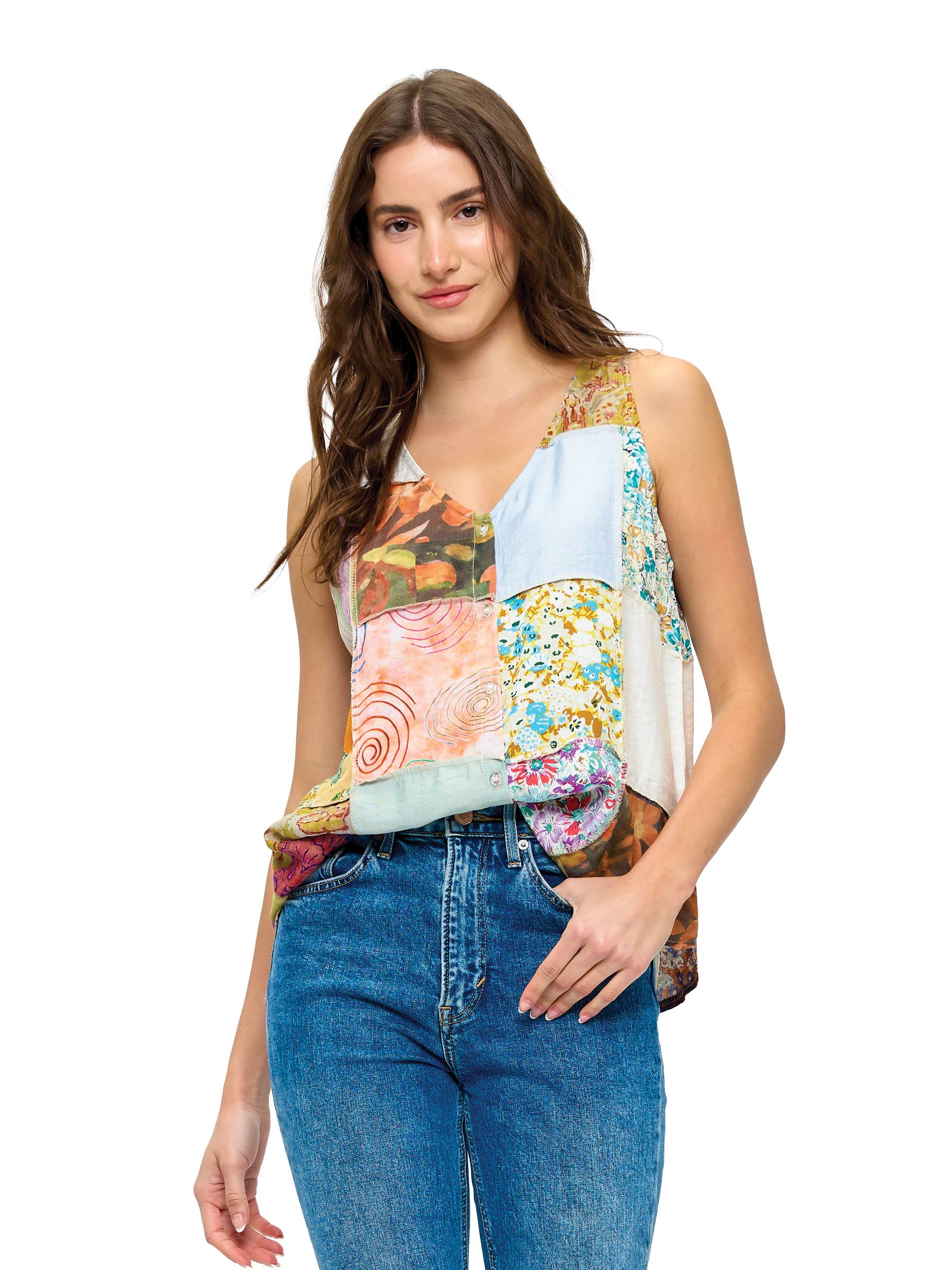 Boho Floral Patchwork Top boho clothing, festival outfit, hippie style apparel | Elevated Hippie