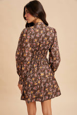 ZIPPERED FLORAL MINI DRESS