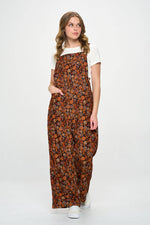 FALL FLORAL PRINT CORDUROY OVERALL - The Elevated Hippie
