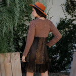 Cozy Sweater Knit Babydoll Dress with Patch Panels & Zipper - The Elevated Hippie