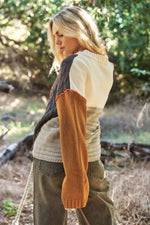 Multi Fabric Color Block Sweater - The Elevated Hippie