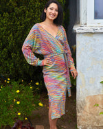 Cotton Knit V-Neck Dress - The Elevated Hippie