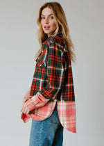 Green, Navy, Orange & White Plaid Flannel - The Elevated Hippie