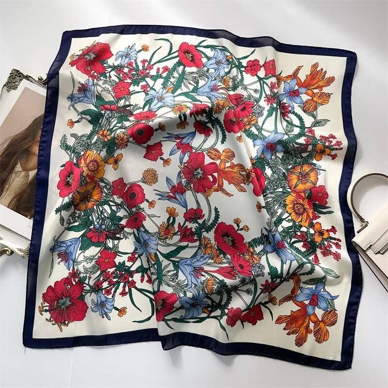 LARGE FLORAL PRINT BANDANA SCARF | 40SC651 boho clothing, festival outfit, hippie style apparel | Elevated Hippie