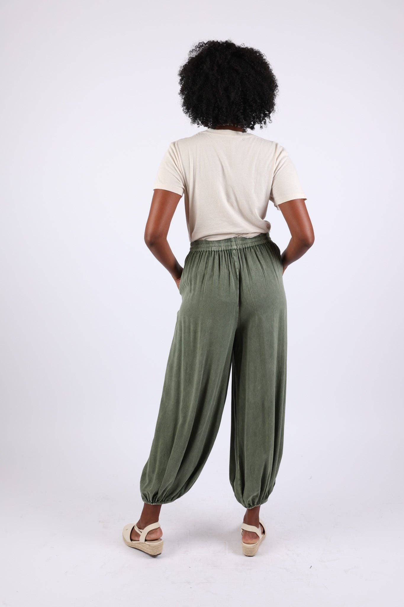 Stonewashed Harem Pants: Cuffed Hem (Fall Colors) boho clothing, festival outfit, hippie style apparel | Elevated Hippie