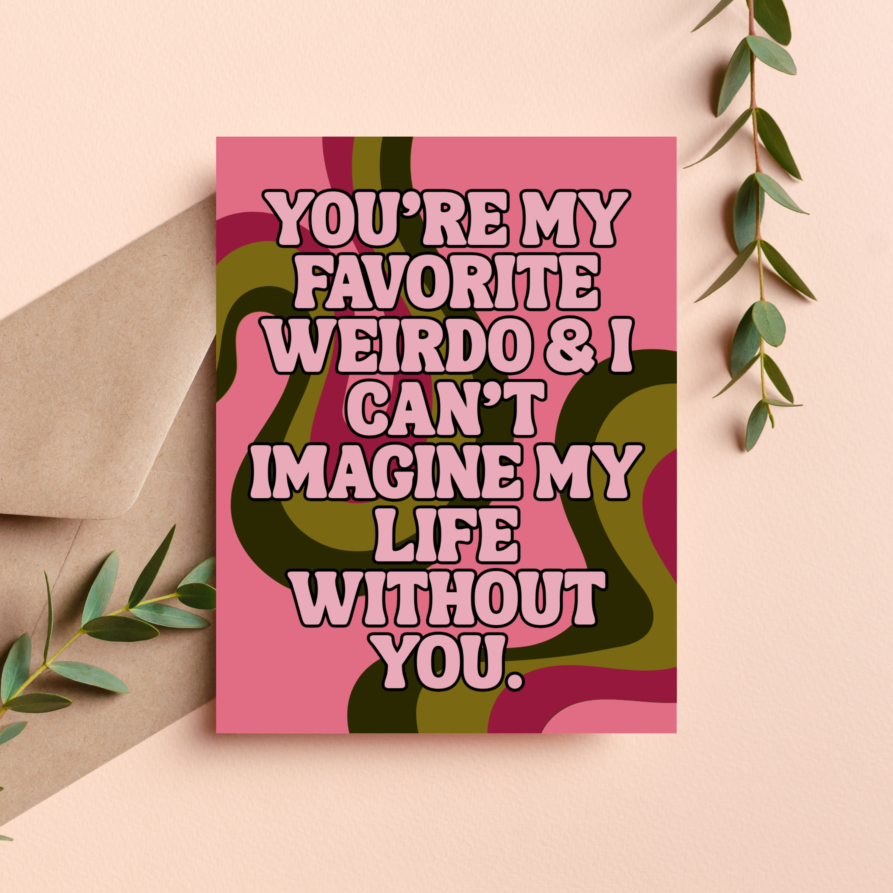 Favorite Weirdo Friendship Card boho clothing, festival outfit, hippie style apparel | Elevated Hippie