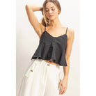 HYFVE Spaghetti Strap Peplum Top boho clothing, festival outfit, hippie style apparel | Elevated Hippie