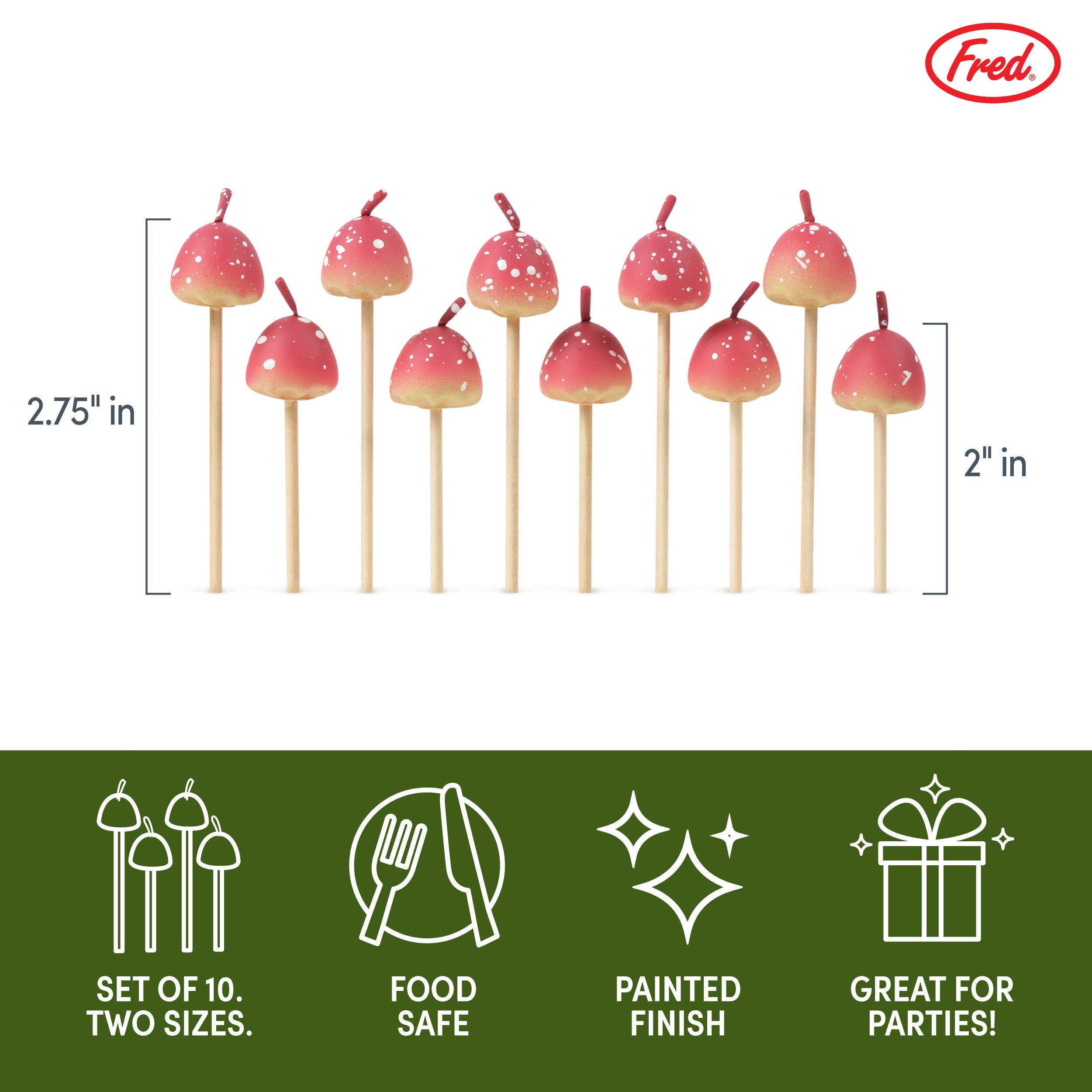 Fred & Friends Woodland Wicks Mushroom Birthday Candles – Set of 10 boho clothing, festival outfit, hippie style apparel | Elevated Hippie
