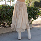 Young Threads - Prairie Dream Wanderer Skirt W/Shirred Elastic Midi Skirt boho clothing, festival outfit, hippie style apparel | Elevated Hippie