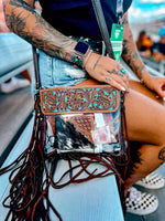 Hand Tooled Clear Purse Crossbody - Concert /Game Day Stadium