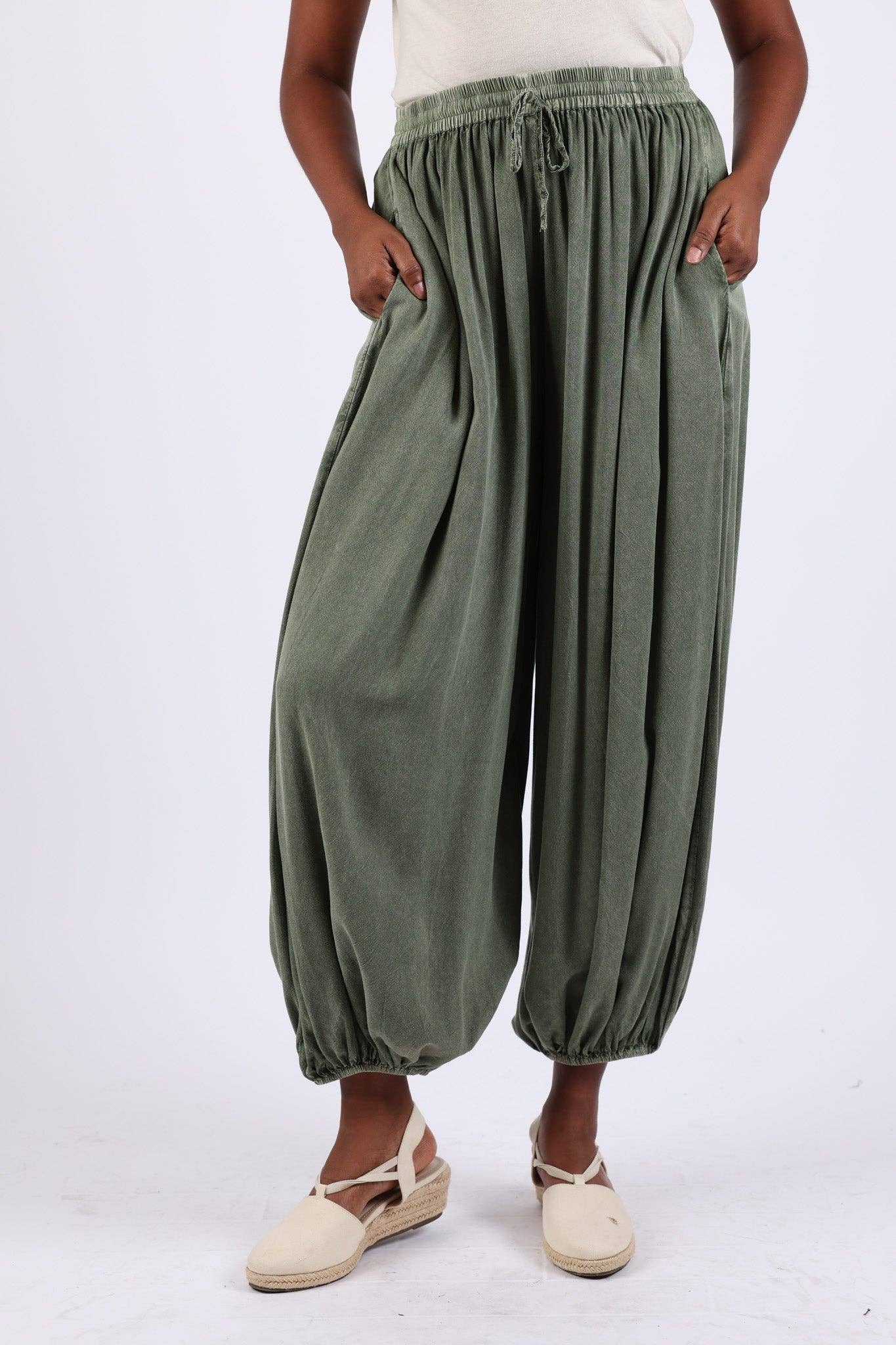 Stonewashed Harem Pants: Cuffed Hem (Fall Colors) boho clothing, festival outfit, hippie style apparel | Elevated Hippie