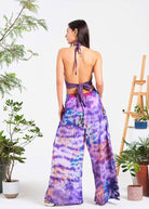 Multi-patch Wide-Leg Elastic Waist Pants (KT-1401) boho clothing, festival outfit, hippie style apparel | Elevated Hippie