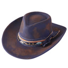Distressed Fabric Multi Band Cowgirl Fedora Hat boho clothing, festival outfit, hippie style apparel | Elevated Hippie