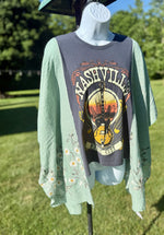 Upcycled Fabric Poncho Band / Graphic Tees - The Elevated Hippie