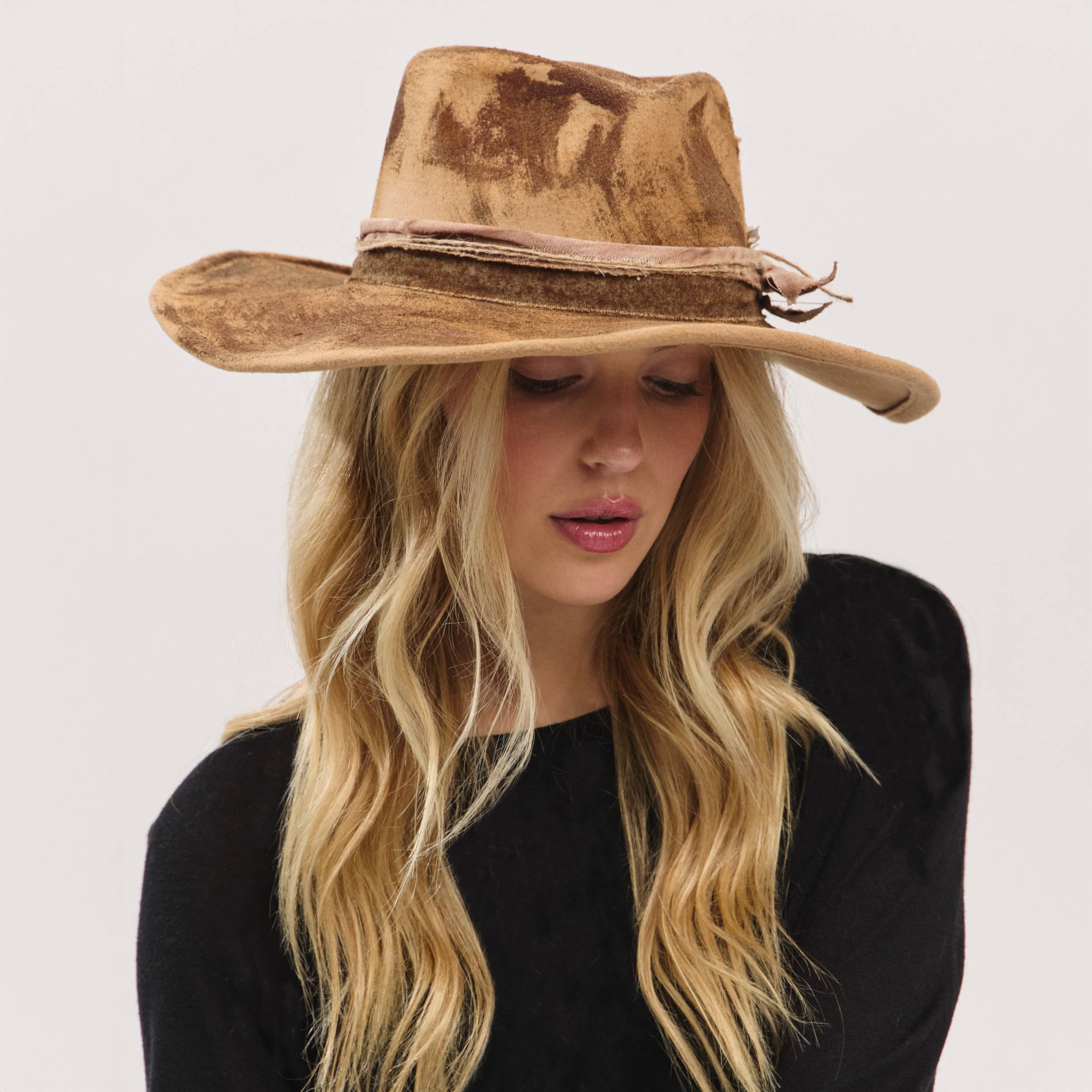 Rustic Cowgirl Feather and Band Fedora Hat boho clothing, festival outfit, hippie style apparel | Elevated Hippie