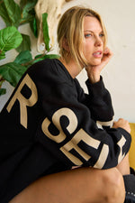 Be Yourself Love Yourself Printed Oversized Sweatshirt - The Elevated Hippie