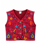 Boho Retro Flower Embroidered Women Velvet Vest boho clothing, festival outfit, hippie style apparel | Elevated Hippie