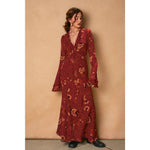 Harvest Mirage Ruffled Bell Sleeve Maxi Dress - The Elevated Hippie