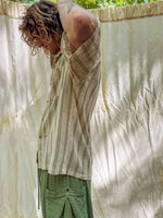 Men's Surfer Mesh Boho Cotton Button Up Tee Boho Men's Shirt - The Elevated Hippie