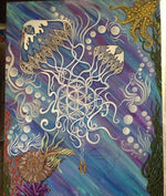 Tapestry / Hidden Stealy / Jellyfish Art / Steal Your Face Art / Festival Tapestry - The Elevated Hippie