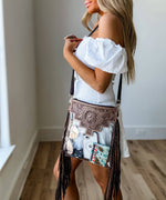 SHAYNE LARGE - Hand Tooled Clear Crossbody Concert bag