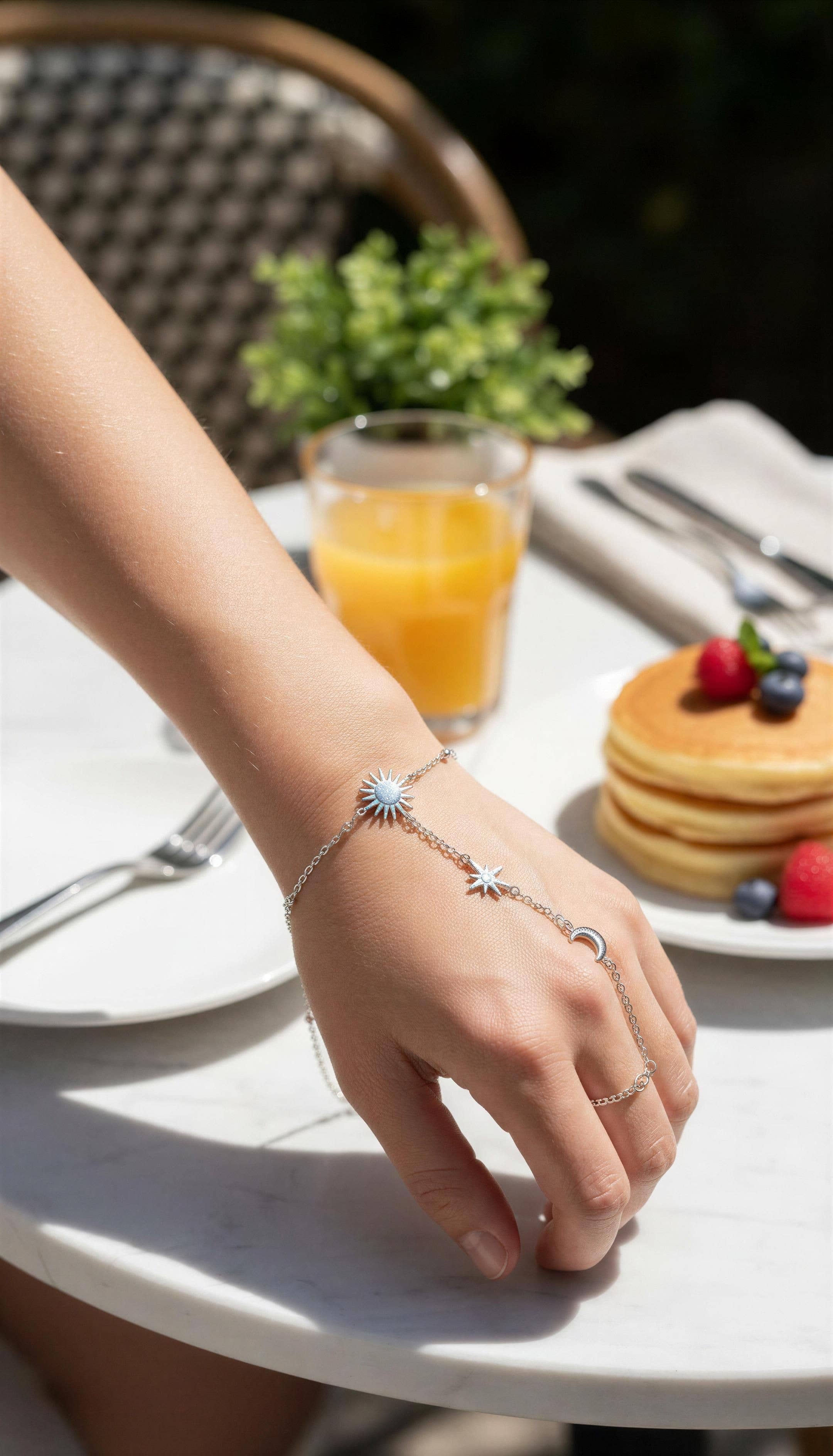 Solstice Charm Hand Chain boho clothing, festival outfit, hippie style apparel | Elevated Hippie