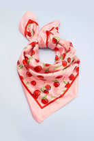 CHERRY PRINT SILKY FEEL BANDANA SCARF | 40SC626 boho clothing, festival outfit, hippie style apparel | Elevated Hippie