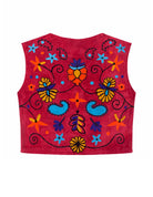 Boho Retro Flower Embroidered Women Velvet Vest boho clothing, festival outfit, hippie style apparel | Elevated Hippie