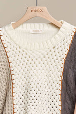 Multi Fabric Color Block Sweater - The Elevated Hippie