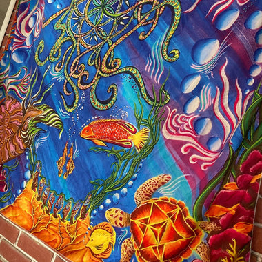 Tapestry / Hidden Stealy / Jellyfish Art / Steal Your Face Art / Festival Tapestry - The Elevated Hippie