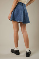 HIGH WAIST FLARE DENIM SKIRT boho clothing, festival outfit, hippie style apparel | Elevated Hippie