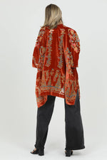X2EC7-BW82 BURNOUT VELVET KIMONO - The Elevated Hippie
